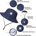 thumbnail image 5 of Baby Sun Hat Smile Face UPF 50+ Toddler Bucket Hat for Boys Girls 0-7 Years, 5 of 5