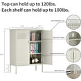 thumbnail image 6 of Grey Metal Cabinet,Metal Locker Storage Cabinet with Doors and Shelves,47.2” Large Space Metal Shelf Cabinet with Leg for Home Office,Living Room,Garage, 6 of 12