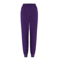 thumbnail image 4 of Women’s Scrub Pants Soft Stretch Cargo with Pockets Loose Fit Consider Sizing Down Purple 2XL, 4 of 4