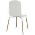 thumbnail image 3 of Modern Contemporary Kitchen Wood Dining Chairs Set of Two White, 3 of 4