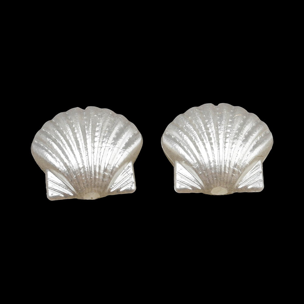 1000pc Imitation Pearl Beads Shell Shape 11x12.5x6.5mm Hole: 1.6mm