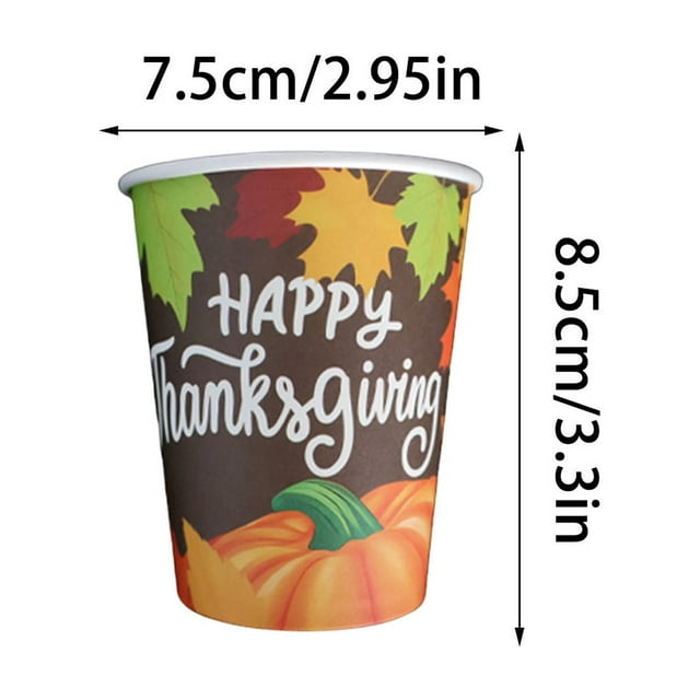 SDNall Thanksgiving Party Supplies Holiday Party Paper Cups Paper Towels Paper Plates Tableware
