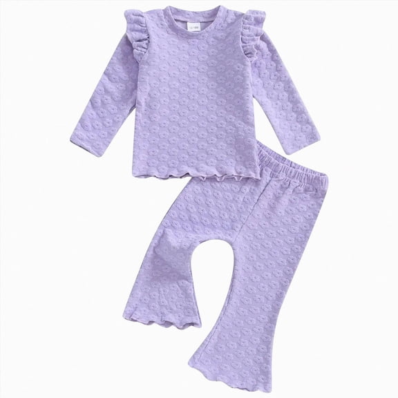 Ccpelsie Little Girls 2 Piece Clothing Sets Toddler Unicorn Sweatshirts and Cotton Fall Winter Casual Outfits 3-8T(Purple,4-5 Years)