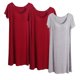 thumbnail image 1 of Camisón largo de 3 piezas para mujer, color liso, largo medio, manga corta, con copas acolchadas, para el hogar, modal, 1 of 2