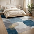 thumbnail image 3 of ODIKA 8'x10' Washable Area Rug Abstract Brushstroke Interlocking Contemporary Farmhouse Lightweight for King Size Bedroom Under Bed, Master Suite, Non-Shedding, Easy Care, 3 of 7