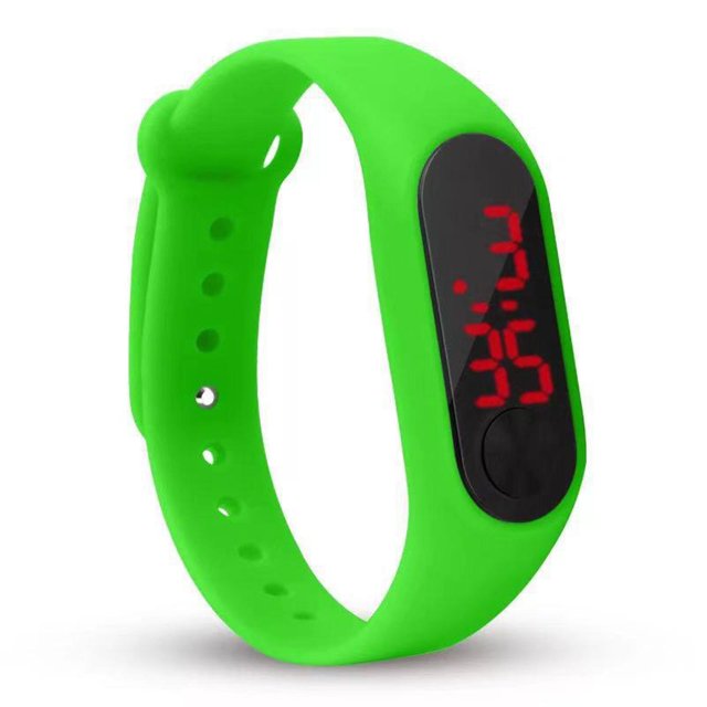 Reloj de pulsera M2 GreenSilicone para hombres y mujeres Relojes electrónicos de colores dulces Led Casual