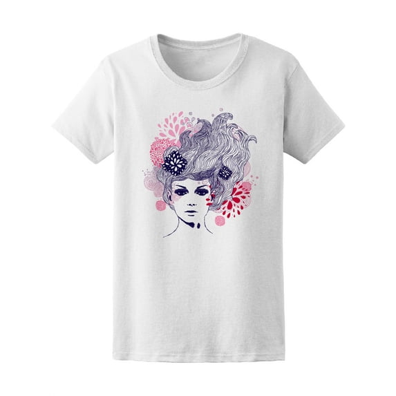 Sixties Hand-Drawn Woman T-Shirt Men -Image by Shutterstock, Female Medium