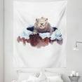 thumbnail image 1 of Groundhog Day Tapestry, Watercolor Painting of Marmot in Spring Snowy Hole, Fabric Wall Hanging Decor for Bedroom Living Room Dorm, 5 Sizes, Mauve Taupe Blue and White, by Ambesonne, 1 of 1