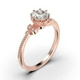 thumbnail image 3 of Beautiful 1.25 Carat Round Cut Diamond Moissanite Floral Engagement Ring, Antique Wedding Ring in 10k Solid Rose Gold, Gift For Her In Festival Time, Promise Ring, Anniversary Ring, 3 of 3