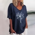 thumbnail image 2 of EQWLJWE Chemises pour Femmes Liquidation T-Shirts pour Femmes Chemises Aguichant pour Femmes Col Rond Manches Courtes Hauts Imprimés Blouse Régulière, 2 of 6