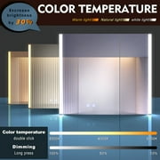 LED Bathroom Mirror Cabinet with Socket & USBs, Defogger, Dimmable, 3 Color Light Makeup Mirror, Easy to Install, Wall Mounted Medicine Cabinet (32 x 28 Inch)