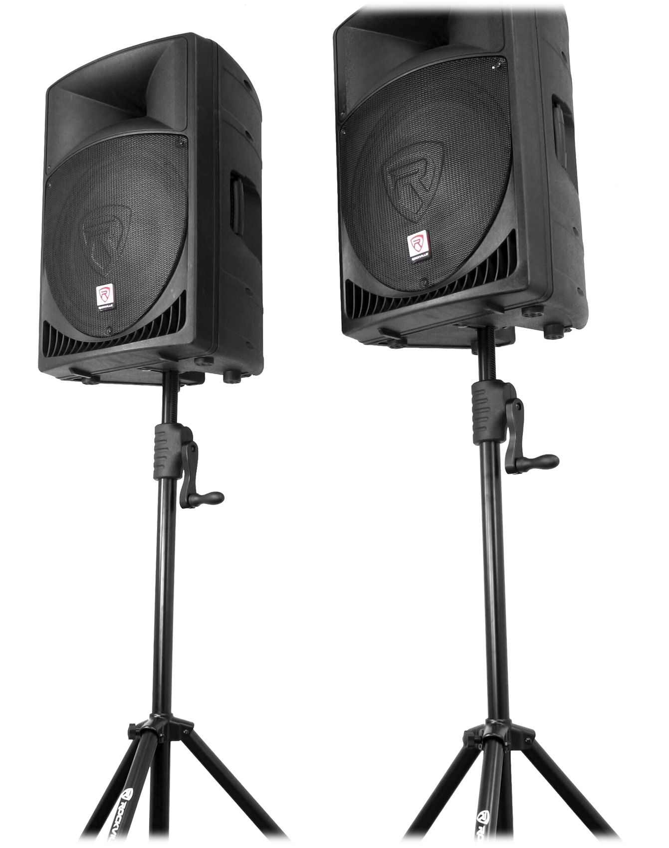 (2) Rockville SPGN124 12" Passive 1200W DJ PA Speakers+Crank-Up Speaker Stands - image 4 of 18