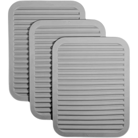 Silicone Trivets for Hot Pots and Pans Large, Trivets for Hot Dishes Large, Trivets for Granite Countertops, Silicone Hot Pads for Kitchen, Silicone Hot Pads Pot Holders 9"X12" Grey 3 Pack