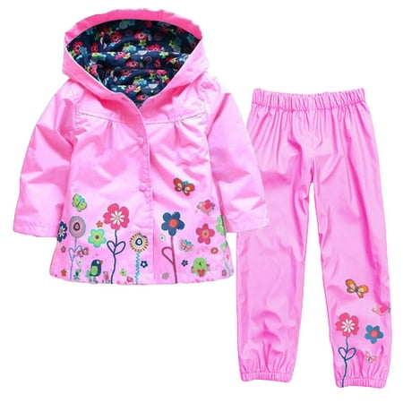 

DNDKILG Toddler Baby Children Girl Long Sleeve Outfits Clothing Set Pullover Jacket and Floral Pants Set Pink 2Y-6Y