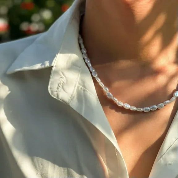 K-KED Men's and Women's Irregular Pearl Necklaces Fashionable Collarbone Chain Jewelry