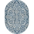 thumbnail image 3 of Madison Traditional 5' x 7' Oval Dark Blue Polypropylene Indoor Area Rug, 3 of 7