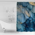 thumbnail image 2 of Abstract Art Shower Curtain Set ，Waterproof Fabric Shower Curtains Navy Blue Marble Stone Gold Cracks Modern Shower Curtains for Bathroom,Bathroom Decor 72"x72", 2 of 6