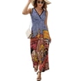 thumbnail image 2 of Phish Your Trip Is Short Dress Summer Street Style Bohemia Long Dresses Female Sleeveless Printed Maxi Dress, 2 of 9