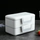 thumbnail image 4 of Fiambrera de doble compartimento con inserto de acero inoxidable - Caja bento de 3 secciones con bandeja para cubiertos - Contenedor de almuerzo de oficina apta para microondas de 18x12,5x11cm, 4 of 5