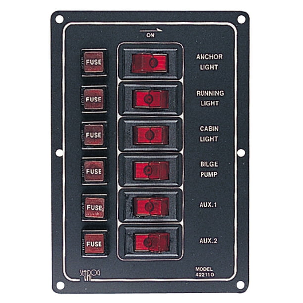 SeaDog Line Aluminum Vertical Rocker Switch Panel, 4 Switch