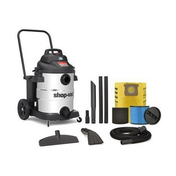 Shop-Vac 9627710 10 gal 6.5 Peak HP Stainless Steel Contractor Wet Dry Vacuum, Black