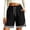 Black, variant on CHUMUD Womens Basketball-Style Athletic Shorts, Drawstring Waist Striped Hem Casual Shorts with Pockets
