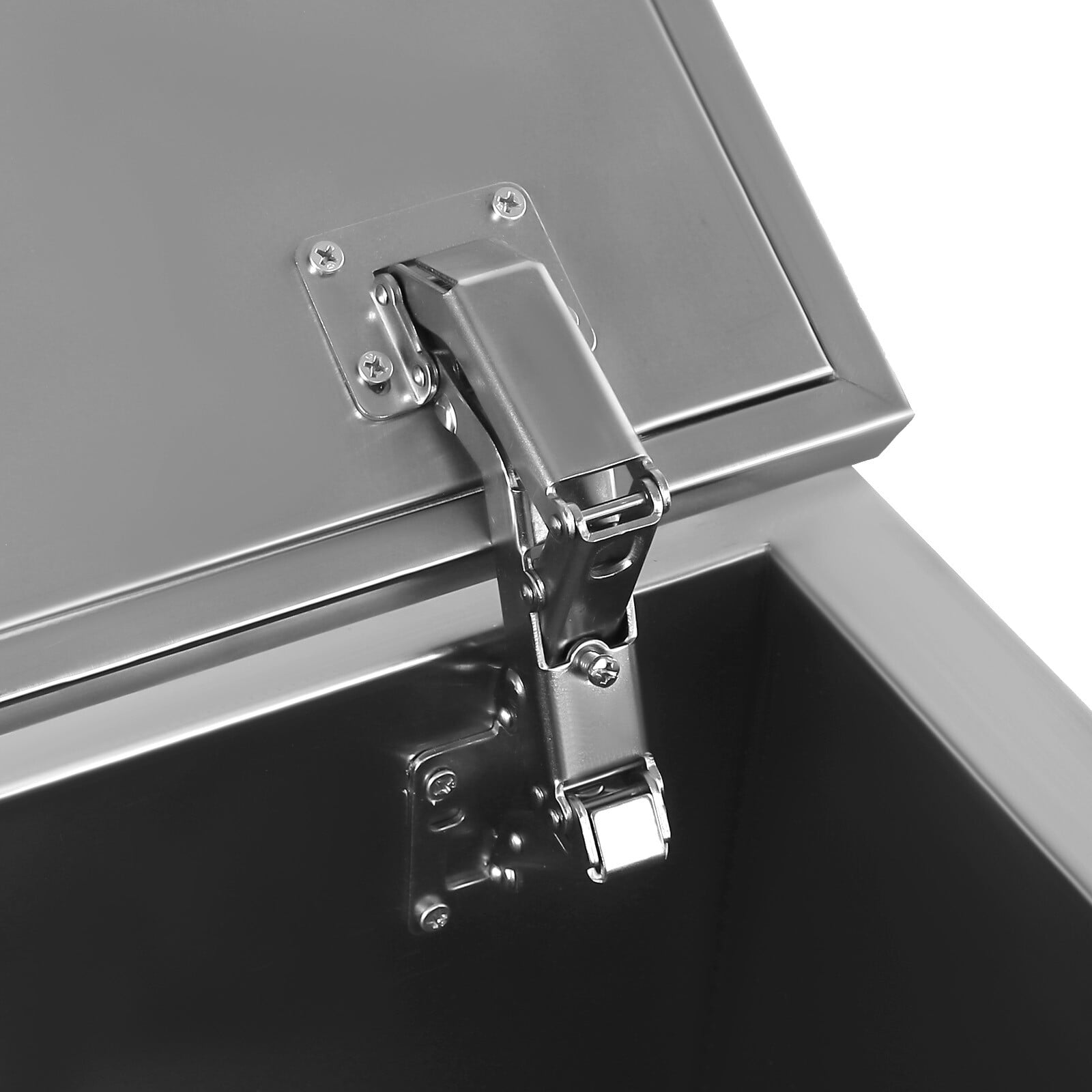 Drop in Ice Chest 20''L x 20''W x 13''H Drop in Cooler Stainless Steel with Hinged Cover Bar Ice Bin 50L/52.8Qt Drain-Pipe and Drain Plug Included for Cold Wine Beer