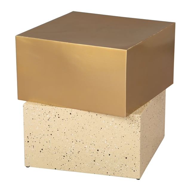 Mesa Lateral Cinza Dorado Kessa Muebles