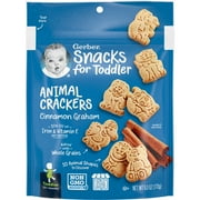 Gerber Animal Crackers Toddler Snacks, Cinnamon Graham Crackers, 6 oz Bag