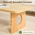 thumbnail image 3 of 47" Farmhouse Coffee Table with Solid Pine Legs Wooden Center Table for Living Room Rectangle Rustic Table Multi-Functional Coffee Table Natural, 3 of 12