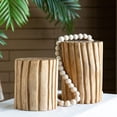 thumbnail image 4 of A&B Home Teak Wood Tree Stump Pedestal Stand Set - Set of 2 Size Wooden Tree Stump Stand, Garden Plant Stand, Living Room Garden Balcony Plant Stand, Large: 8" x 8" x 10", Small: 8" x 8" x 8", 4 of 5