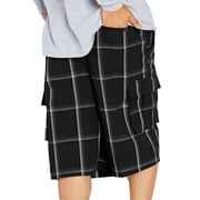 Shaka Wear Men's Relaxed Fit Plaid Cargo Shorts S~5XL
