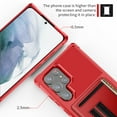 thumbnail image 5 of SaniMore Wallet Case for Samsung Galaxy S22 Ultra 6.8" 2022 Release, PC Back Shell PU Leather RFID Blocking Card Slot Hand Rope Shockproof Anti-drop Hybird Cover, Red, 5 of 6