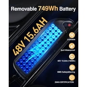 Qlife Spark Electric Bike for Adults, 750W Motor Over 28 MPH(Unlock to 35MPH) EBike, 20 Fat Tires with Dual Suspension & Brakes Motorcycle Black