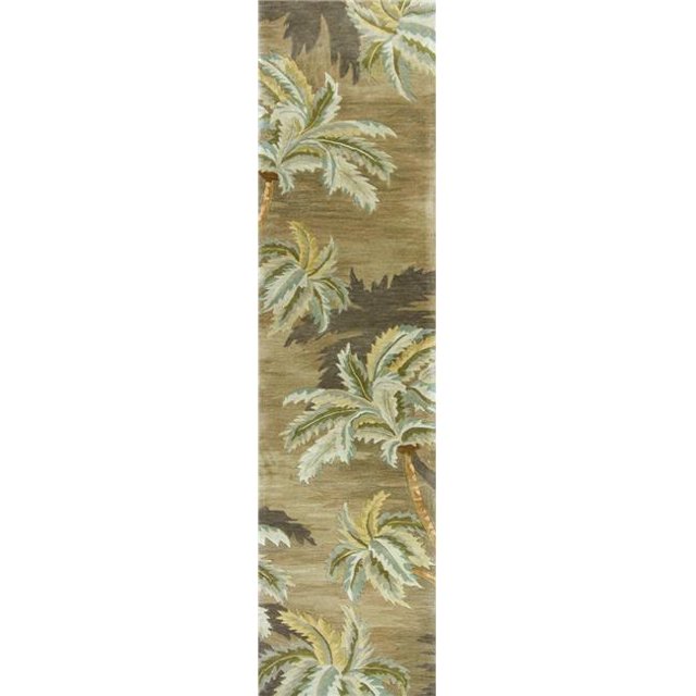 HomeRoots 353003 2 ft. 6 in. x 10 ft. Runner Wool Moss Area Rug