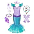 thumbnail image 1 of Vestido de princesa de La Sirenita, disfraz de Ariel para niñas, Cosplay para niños, ropa de fiesta de cumpleaños y Carnaval Fivean unisex, 1 of 2