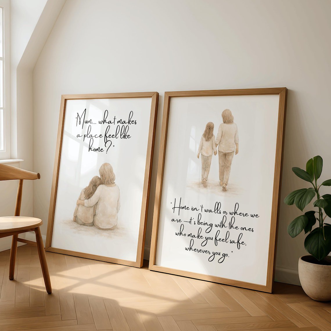 Mother And Child Wall Art Home Quote Prints Family DecPoster, Set 2, Poster Only