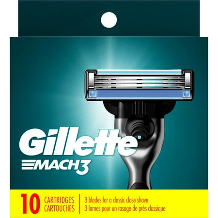 Gillette Mach3 Mens Razor Blade Refill Cartridges, 10 ct