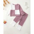 thumbnail image 2 of Kimi bear 3T Toddler Girl Outfit Set 4T Child Girls Long Sleeves Color Block Top Jegging Pants 2pcs Clothing Pink, 2 of 7