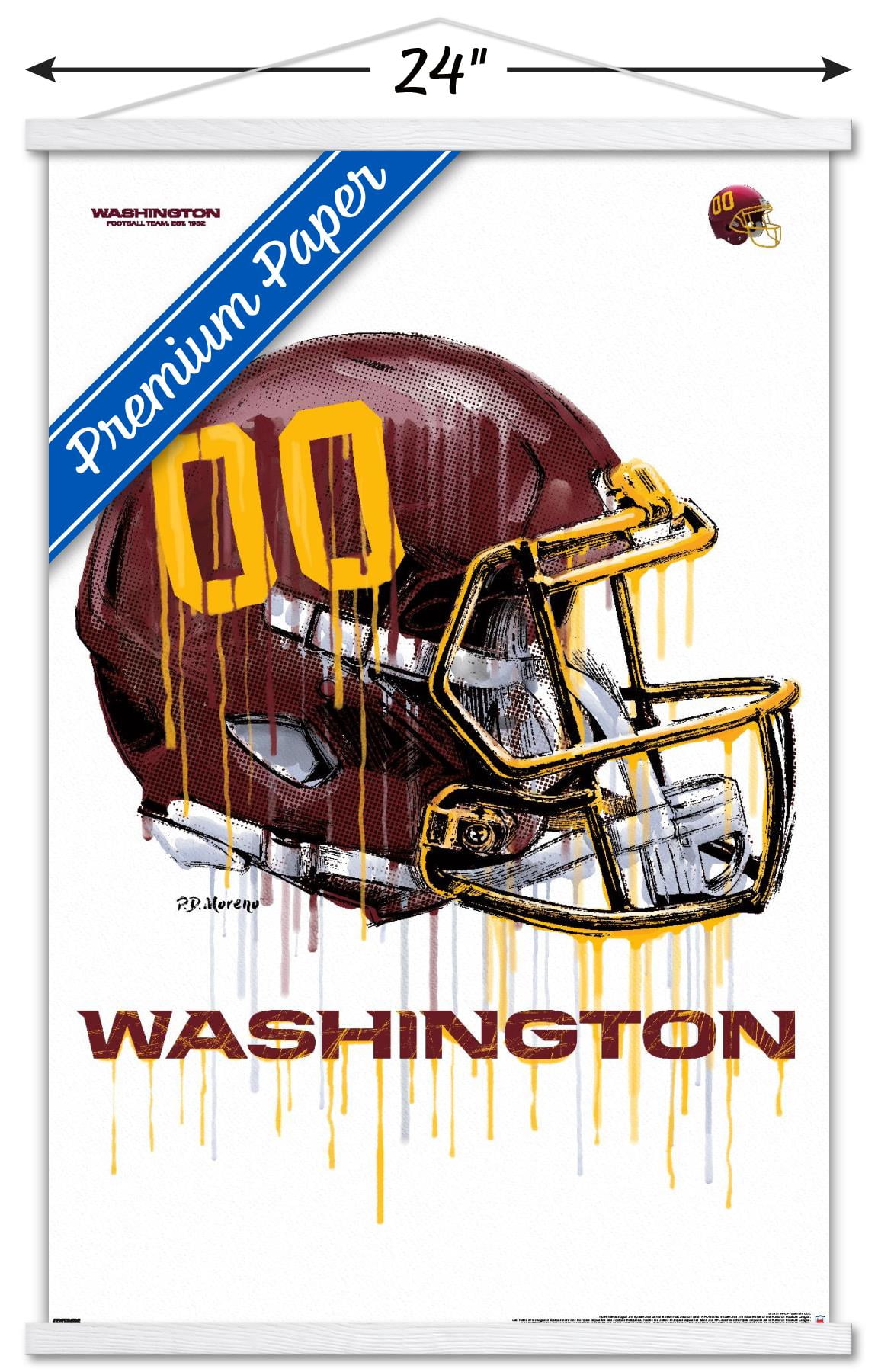 : Trends International NFL Washington Commanders - Drip Helmet 22  Wall Poster, 22.375 x 34, Unframed Version : Sports & Outdoors