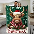 thumbnail image 1 of Christmas Winter Soft Warm Nap Blanket Cozy Bedroom Home Accessory Cow Wool Throws for Comfort, 1 of 6