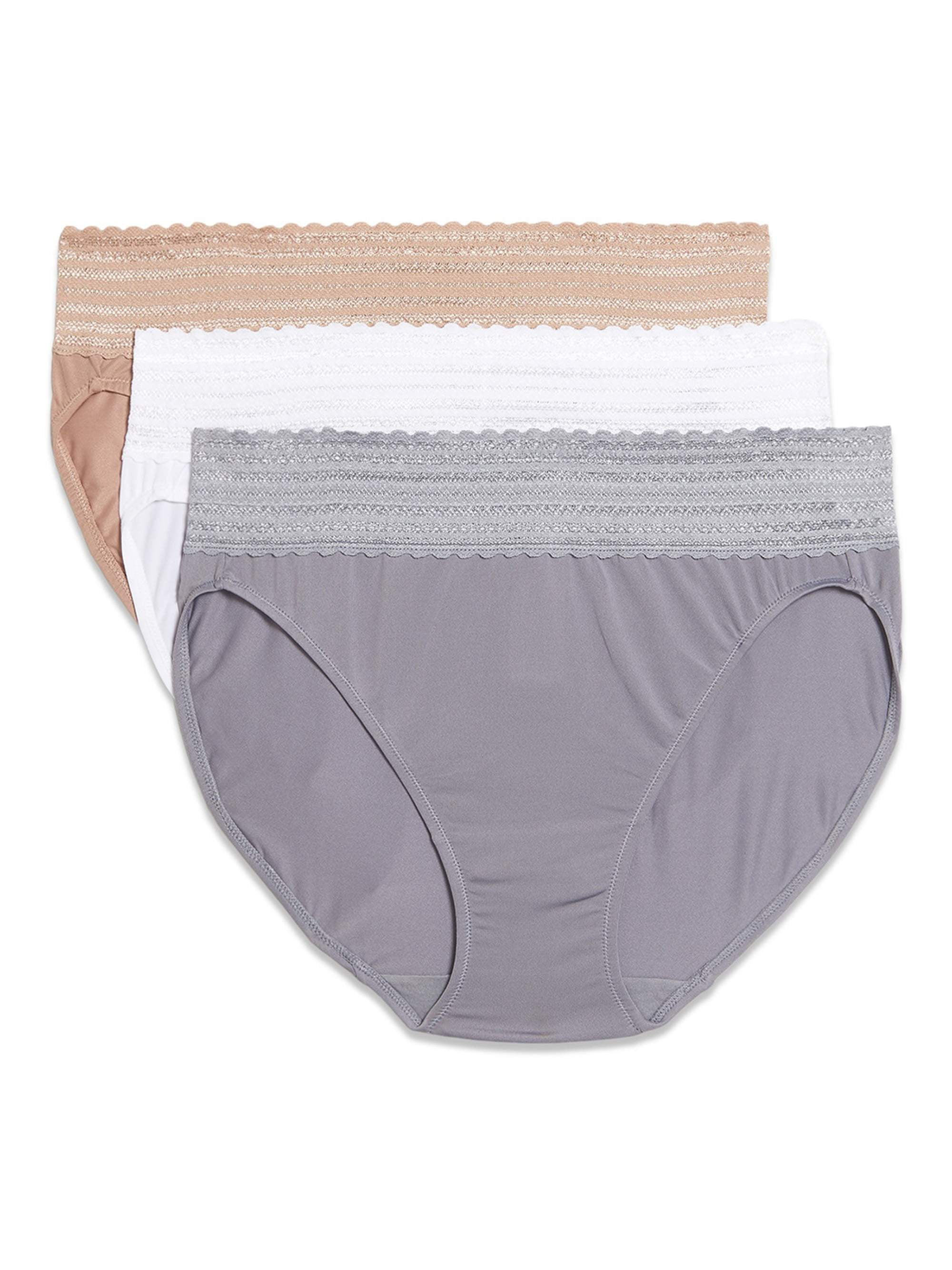 Photo 1 of Blissful Benefits by Warner's Women's No Muffin Top Micro Hi-Cut Panties W/ Lace, 3-Pack