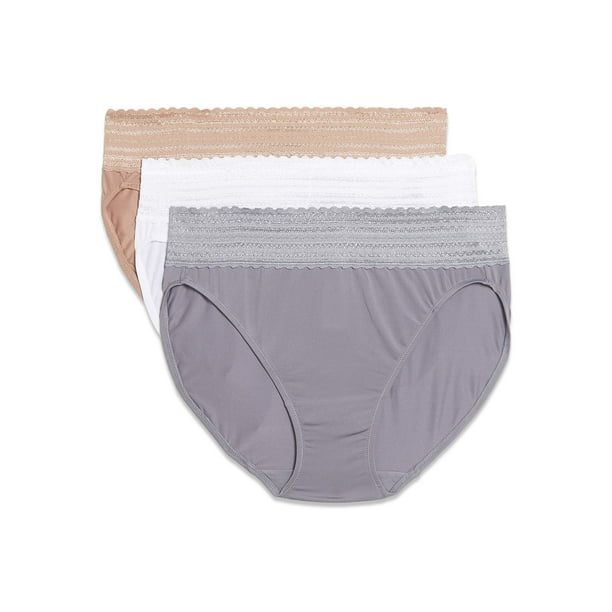 Warners® Blissful Benefits Dig-Free Comfort Waistband with Lace Microfiber Hi-Cut 3-Pack 5109W