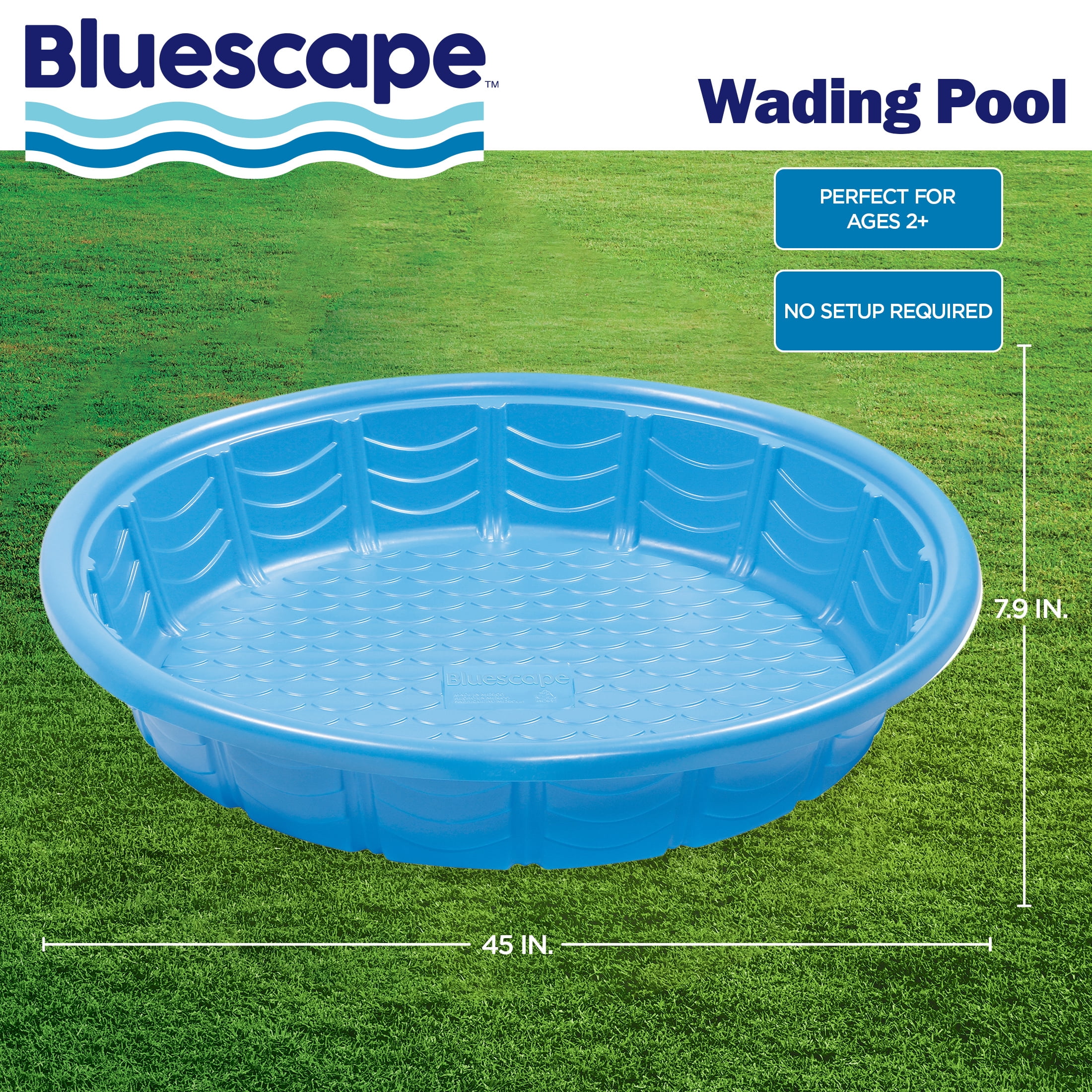 Bluescape 45" Light Blue Wading Kiddie Pool for Kids, Age 2 & Up, Unisex