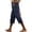 Navy women capri pants a1, variant on Cagogo Women Capri Pants High Waisted Loose Casual Flowy Solid Palazzo Cropped Pants for Summer Beach Vacation Travel Lounge Trousers with Pockets Fashion Clothes, Army Green L