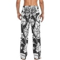 thumbnail image 2 of Black Floral Ghost Pajama Pants, Men's Lounge Pants Light with Drawstring and Pockets, Christmas New Year Birthday Father's Day Gifts, X-Large, 2 of 7