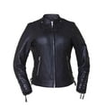 thumbnail image 1 of Ultra Ladies Ultra Motorcycle Leather Jacket,Black,Size - 4XL, 1 of 1