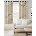 thumbnail image 2 of Beige Marble Blackout Curtains 45 Inches Long for Bedroom, Chic Neutral Minimalist Fluid Aesthetic Thermal Insulated Room Darkening Black Out Window Curtain Panels Grommet Drapes for Living Room, 2 of 8