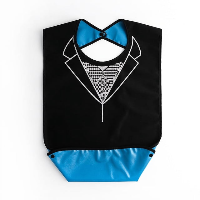 Bavoir Imperméable Anti-Fuite Adulte Résistant aux Taches Imprimé Serviette de Bave pour Personnes Âgées