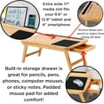 thumbnail image 5 of BirdRock Home Curved Lap Tray with Storage Drawer & Mouse Pad - Natural, 5 of 9